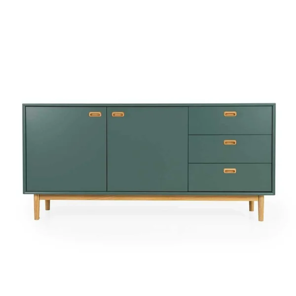 Sideboard In Dunkelgrün & Eiche – Salvatoria 3