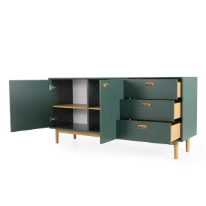 Sideboard In Dunkelgrün & Eiche – Salvatoria 16