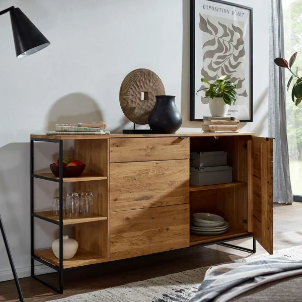 Sideboard Mit 2 Türen & Regal 150x85x40 Cm – Varzado 4