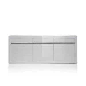 Sideboard Mit 3 Gedämpften Türen Mextra In Weiß Hochglanz 18