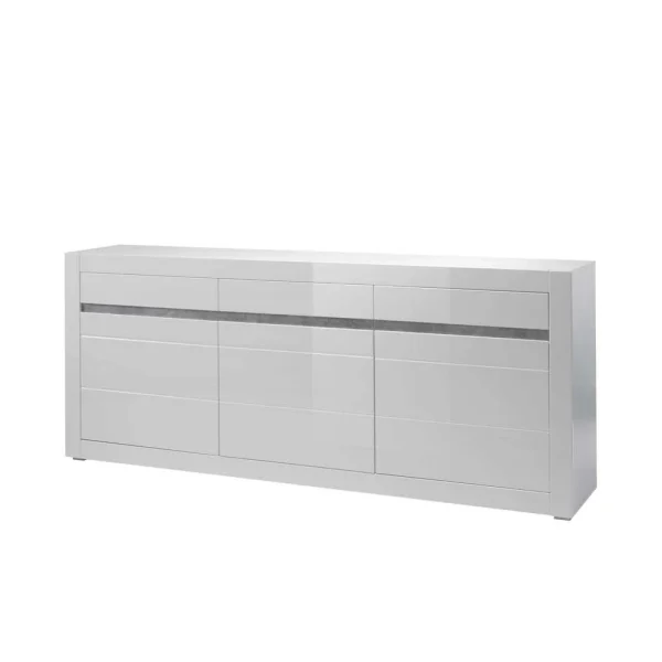 Sideboard Mit 3 Gedämpften Türen Mextra In Weiß Hochglanz 1