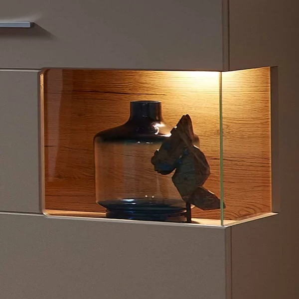 Sideboard Mit Glaseinsätzen & LED Licht – Fraguca 7