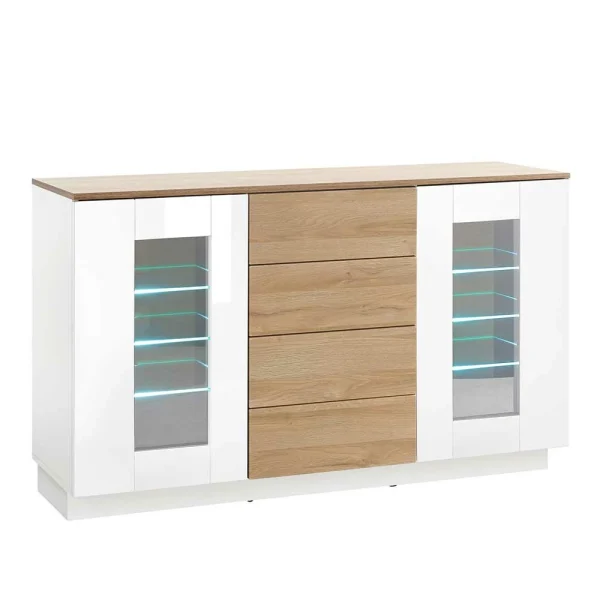 Sideboard Mit Glastüren & Vier Schubladen – Dailin 4