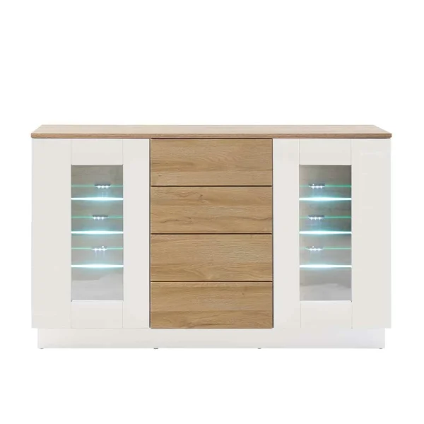 Sideboard Mit Glastüren & Vier Schubladen – Dailin 5
