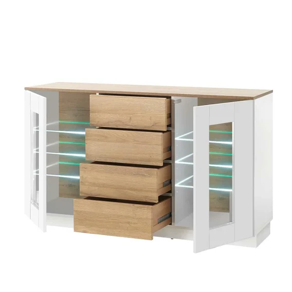 Sideboard Mit Glastüren & Vier Schubladen – Dailin 6