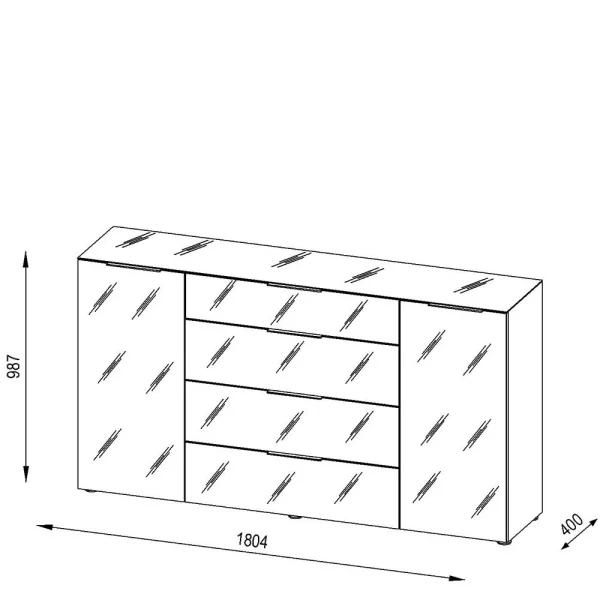 Sideboard Mit Vier Schubladen & Zwei Türen – Hemstri 7