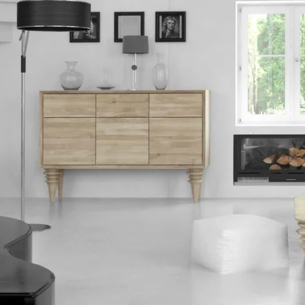 Sideboard Wizeko Aus Wildeiche Massiv Weiß Geölt 3