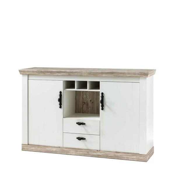 Stauraum Sideboard Im Scandi Landhaus Stil Nedita In Weiß 1