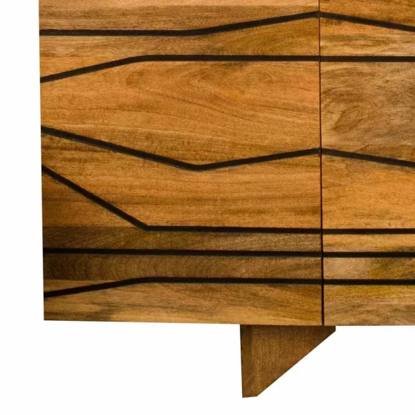 Türen-Sideboard Mit Toller Rillendesign Front Kentura Aus Mango Massivholz 4