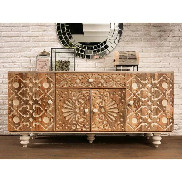 Vintage Landhaus Design Sideboard In White Wash – Zinova 3