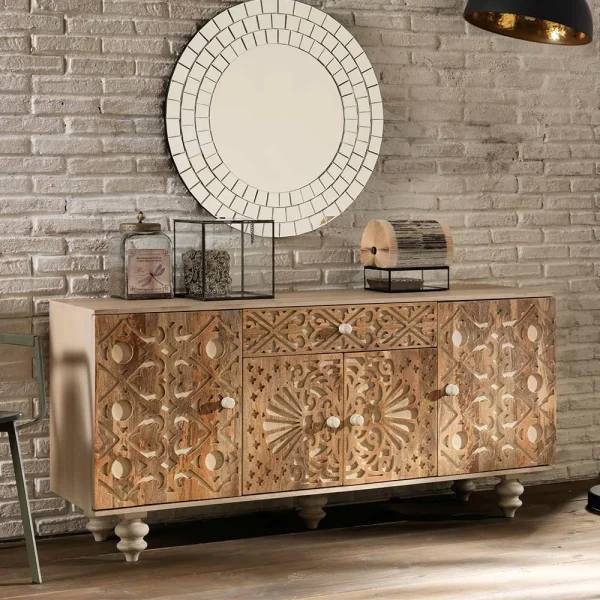 Vintage Landhaus Design Sideboard In White Wash – Zinova 4