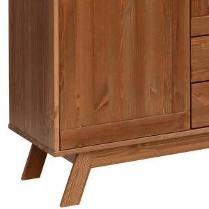 Vitrine Highboard Aus Kiefer In Walnussfarben – Omezko 16