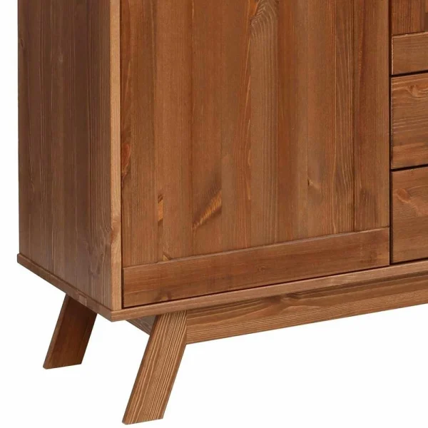 Vitrine Highboard Aus Kiefer In Walnussfarben – Omezko 6