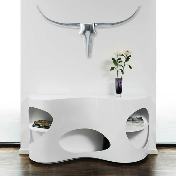 Weißes Design Hochglanzregal Mit 5 Fächern – Scarula 3