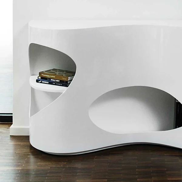 Weißes Design Hochglanzregal Mit 5 Fächern – Scarula 5