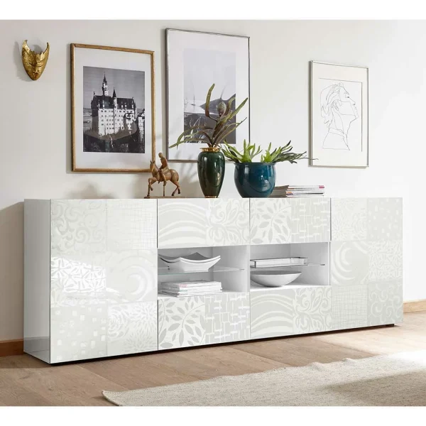 Weißes Hochglanz Sideboard 241 Cm Breit – Vascaub 3
