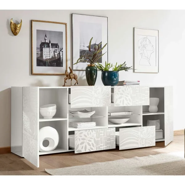 Weißes Hochglanz Sideboard 241 Cm Breit – Vascaub 4