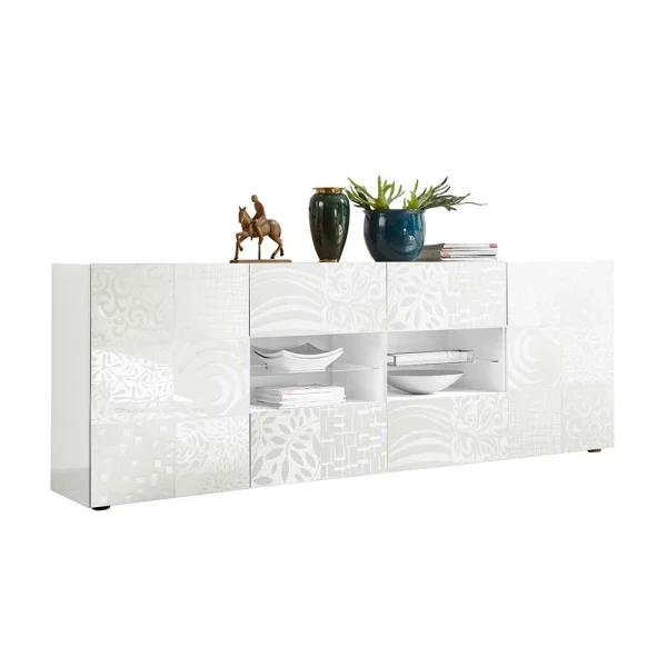 Weißes Hochglanz Sideboard 241 Cm Breit – Vascaub 1