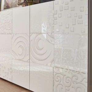 Weißes Hochglanz Türen-Sideboard Bedruckt – Vascaub 13