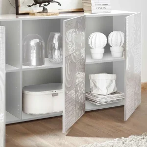 Weißes Hochglanz Türen-Sideboard Bedruckt – Vascaub 15