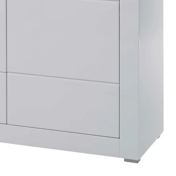 Weißes Sideboard Mit Hochglanz Front Yulis & Chrom Metallgriffen 4
