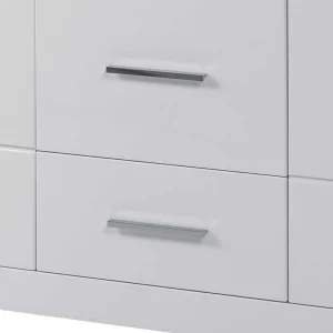 Weißes Sideboard Mit Hochglanz Front Yulis & Chrom Metallgriffen 16