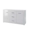 Weißes Sideboard Mit Hochglanz Front Yulis & Chrom Metallgriffen 8