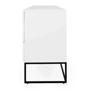 Weißes Sideboard Mit Metall-Bügelgestell – Heydna 12