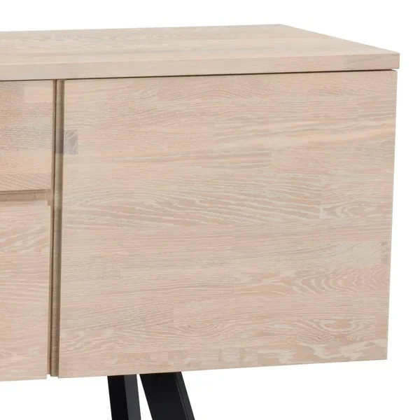 White Wash Sideboard Aus Eiche Massiv Pulva Mit Stahl Schwarz 5