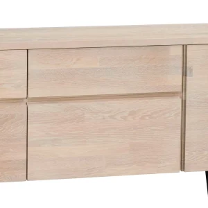 White Wash Sideboard Aus Eiche Massiv Pulva Mit Stahl Schwarz 16