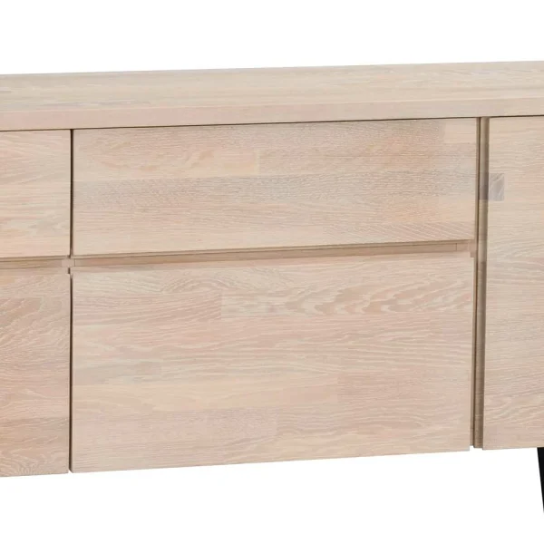 White Wash Sideboard Aus Eiche Massiv Pulva Mit Stahl Schwarz 6