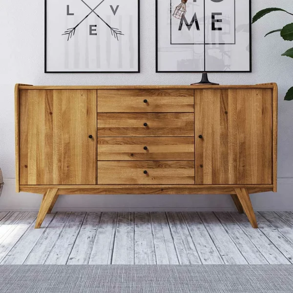 Wildeiche Holz-Sideboard 160 Cm Breit – Hardus 3