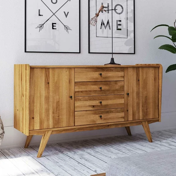 Wildeiche Holz-Sideboard 160 Cm Breit – Hardus 4