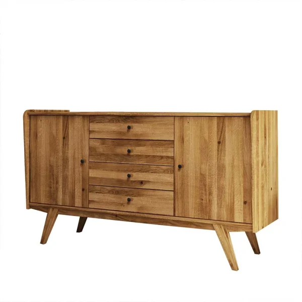 Wildeiche Holz-Sideboard 160 Cm Breit – Hardus 1