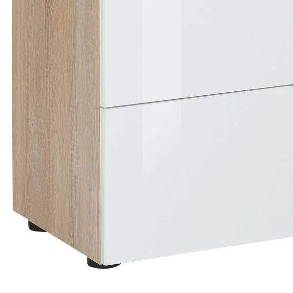 Zweifarbige Kombi-Kommode In Weiß Glas – Ildanov 4